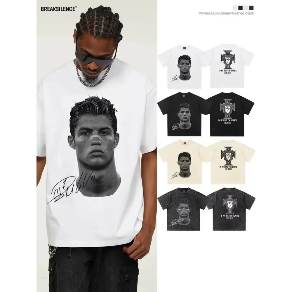 Cristiano Ronaldo Head T Shirt CR7 Vintage Football